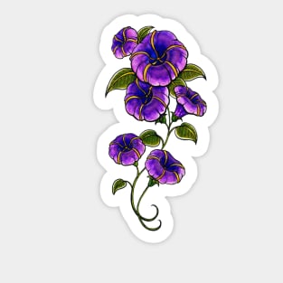 Morning Glory Tattoo Blossoms Sticker